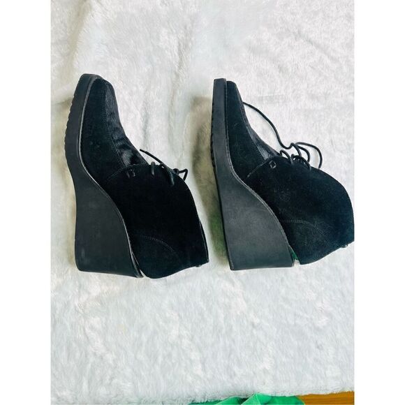 Donald J Pliner Dakota Womens Black Suede calf hair Wedge Ankle Booties Size 9M - Picture 7 of 8